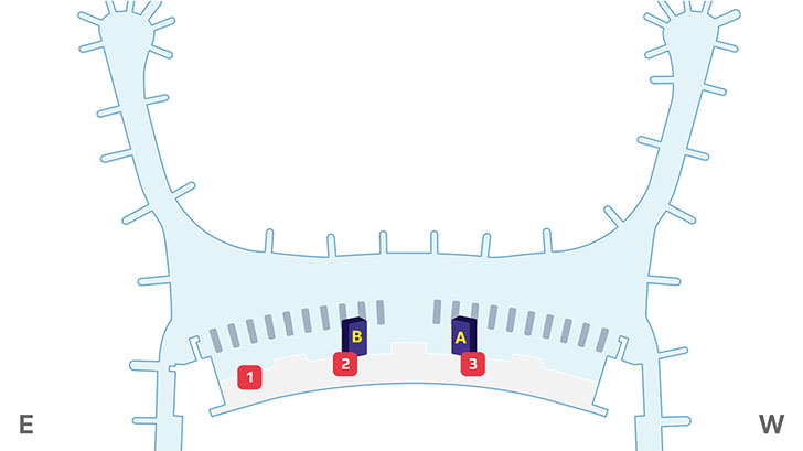 1. 일반지역 도착층 동편, 2. 일반지역 도착층 서편