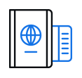 여권과 탑승권 아이콘