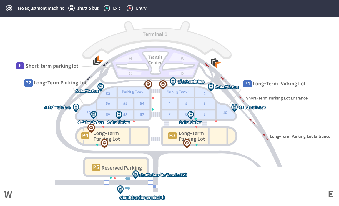 Incheon International Airport > Transportation/Parking > Parking > Parking  lot > Parking lot information